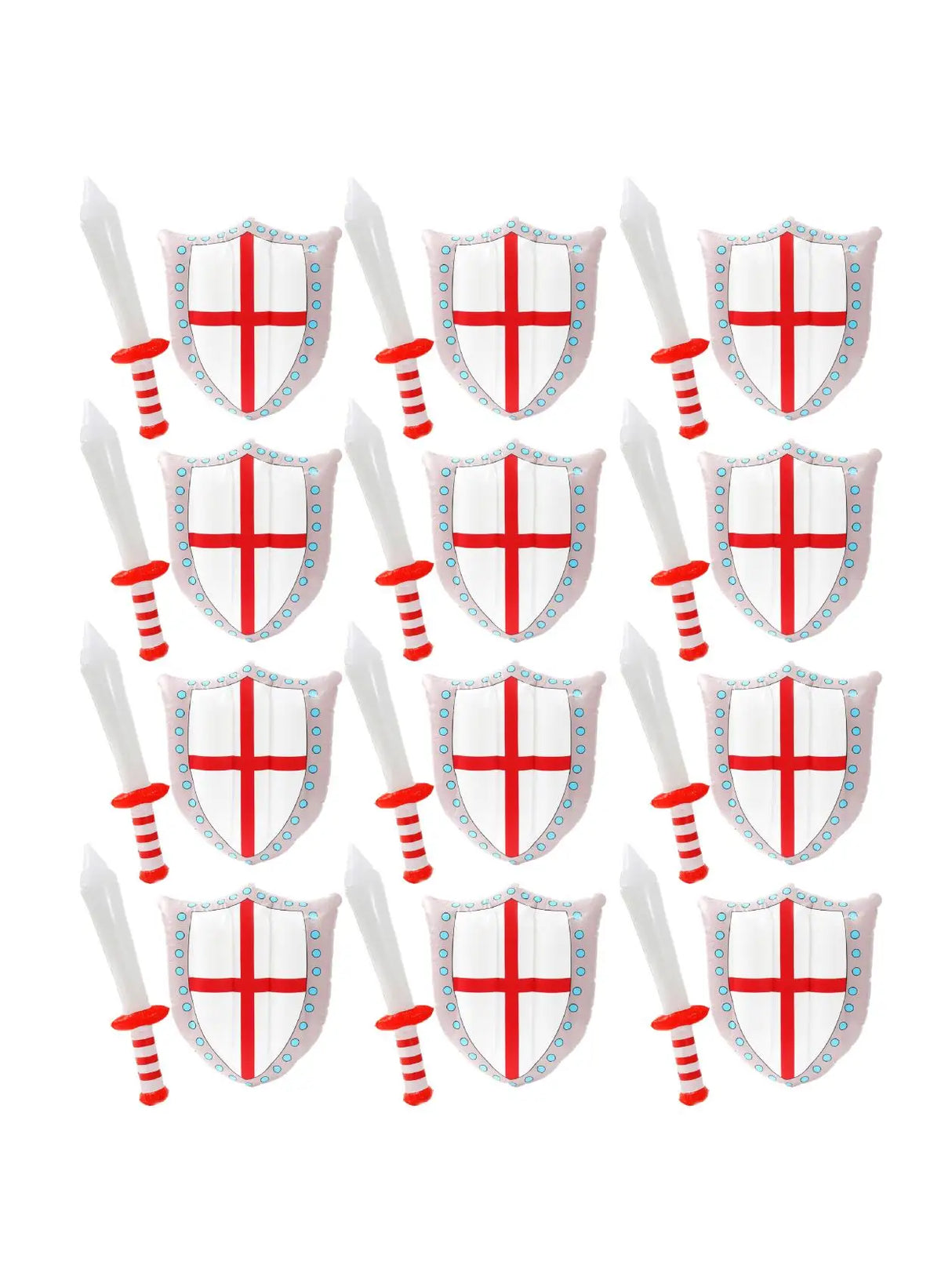 England Inflatable Sword & Shield Set – 24" Sword & 18"x13" Shield – Perfect for Sports Events & English Celebrations!