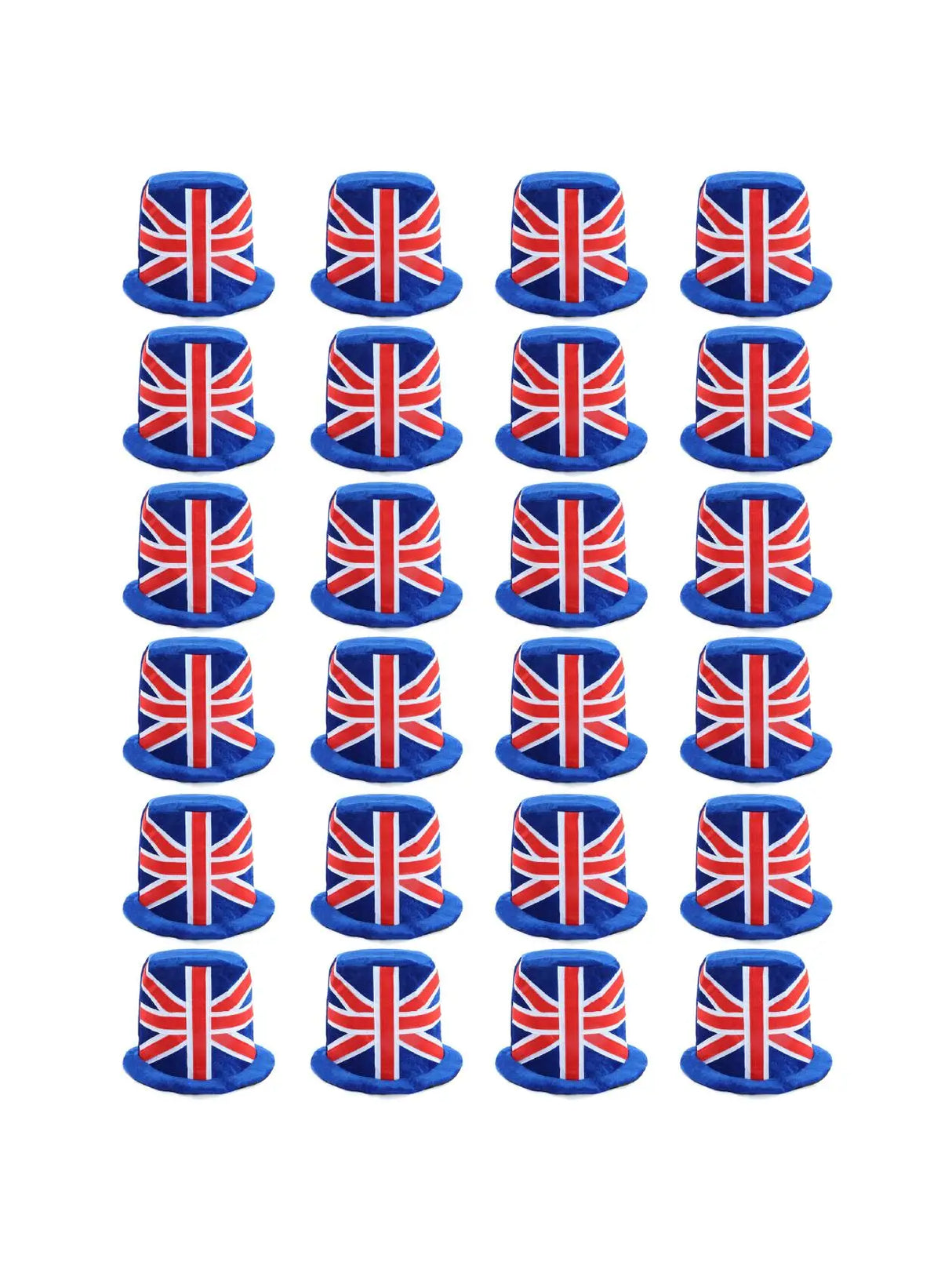 Soft Union Flag Top Hat – Velour Hat for VE Day, King’s Coronation & B UK