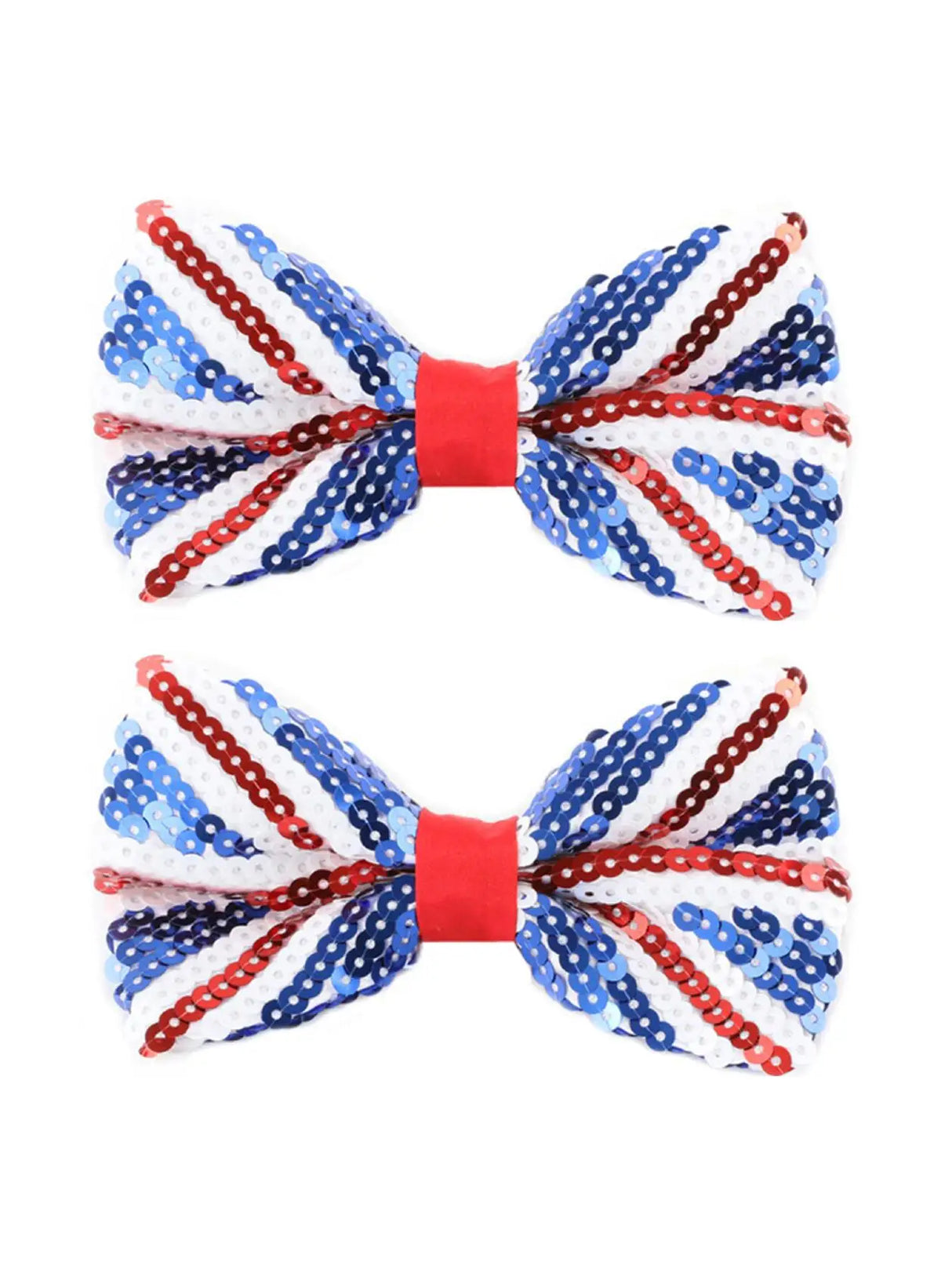 Union Flag Sequin Bow Tie – Sparkly Patriotic Accessory in Multipacks UK