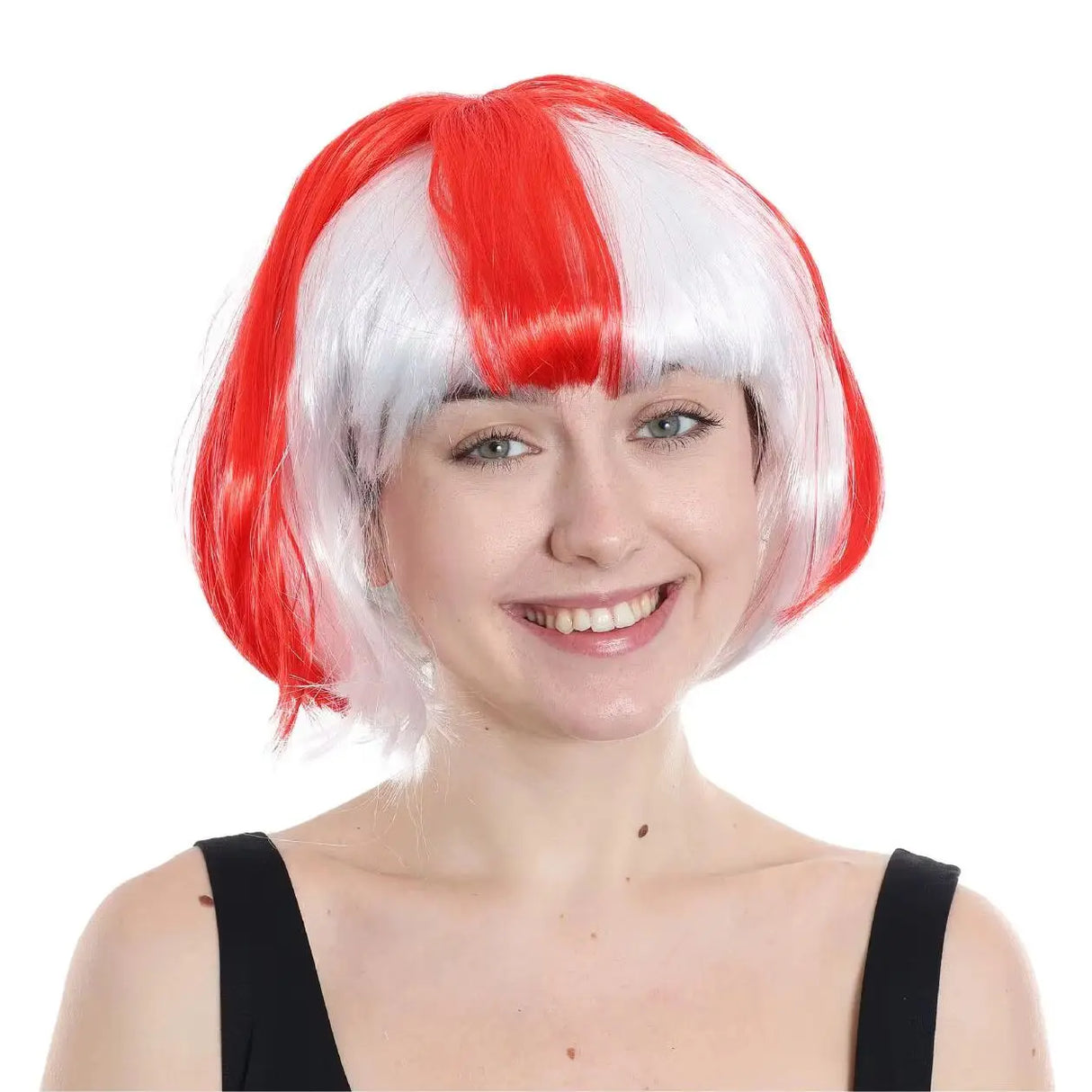 England Flag Bob Wig - St Georges Day Fancy Dress Costume Accessory - Football, Rugby Sport Fans - Great for Parties