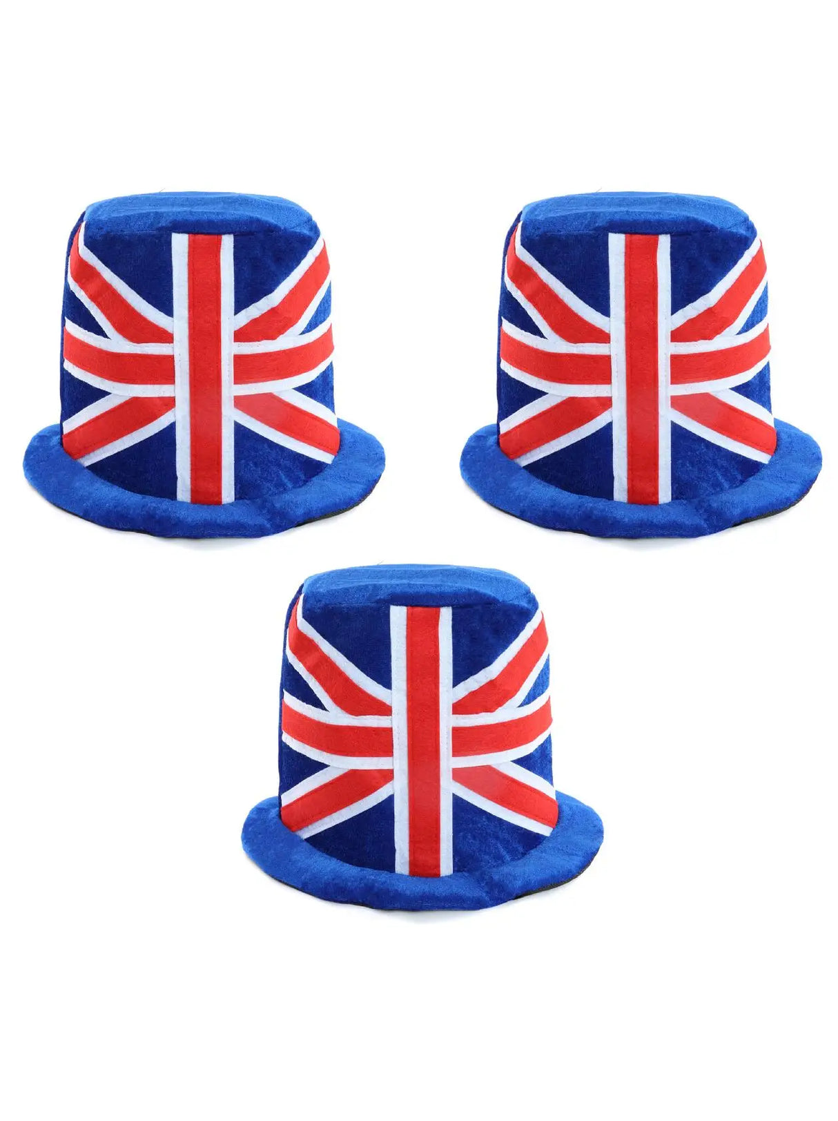 Soft Union Flag Top Hat – Velour Hat for VE Day, King’s Coronation & B UK