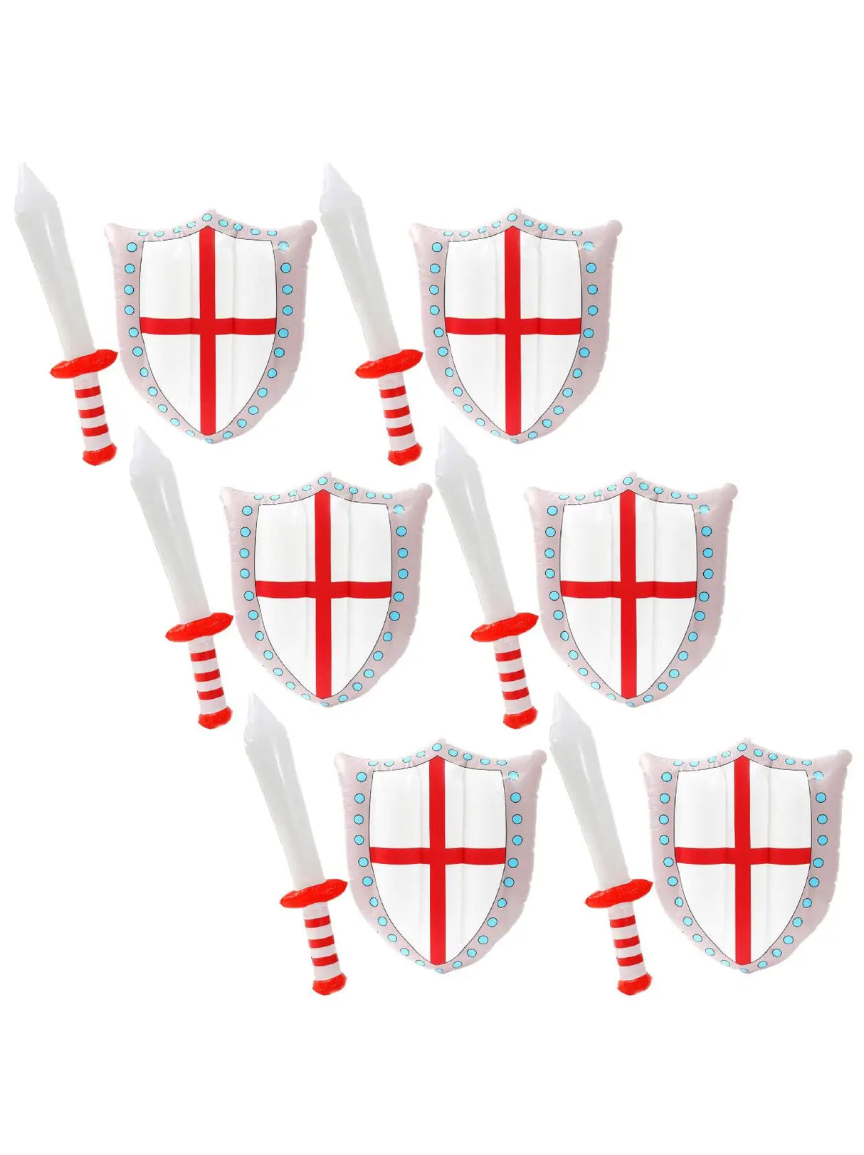 England Inflatable Sword & Shield Set – 24" Sword & 18"x13" Shield – Perfect for Sports Events & English Celebrations!