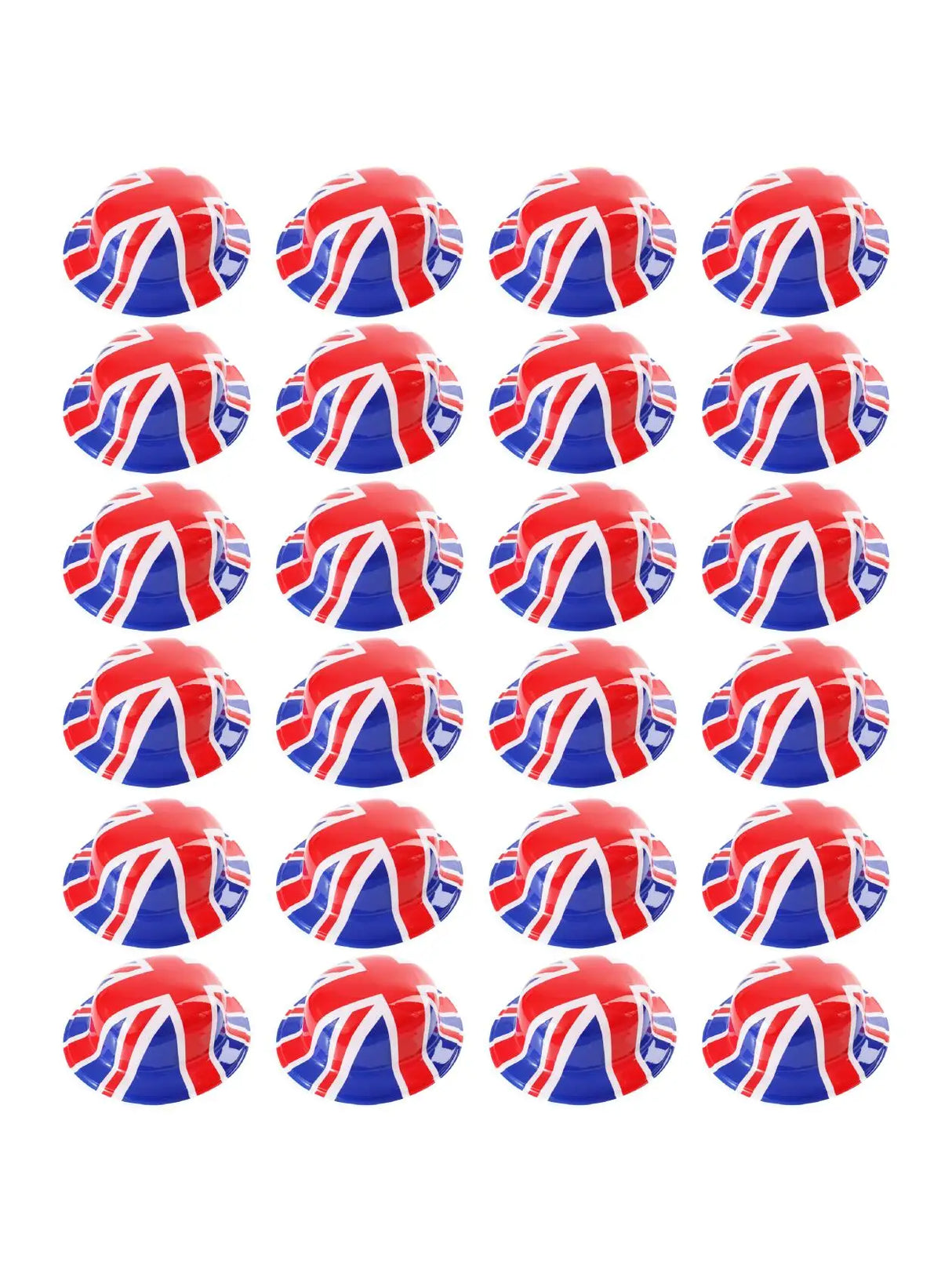 Union 6 Pack Union Flag Bowler Hats – Classic Plastic Hat for VE Day UK