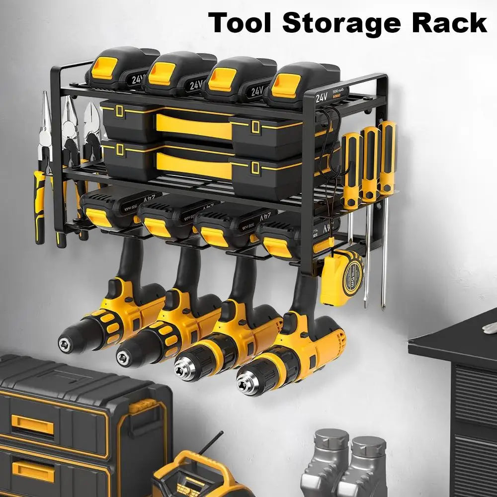 Power Tool Storage Rack Electric Drill Holder Wall Mount Organizer Shelf Wrench Tool Workshop Garage Screwdriver Kit Organizer