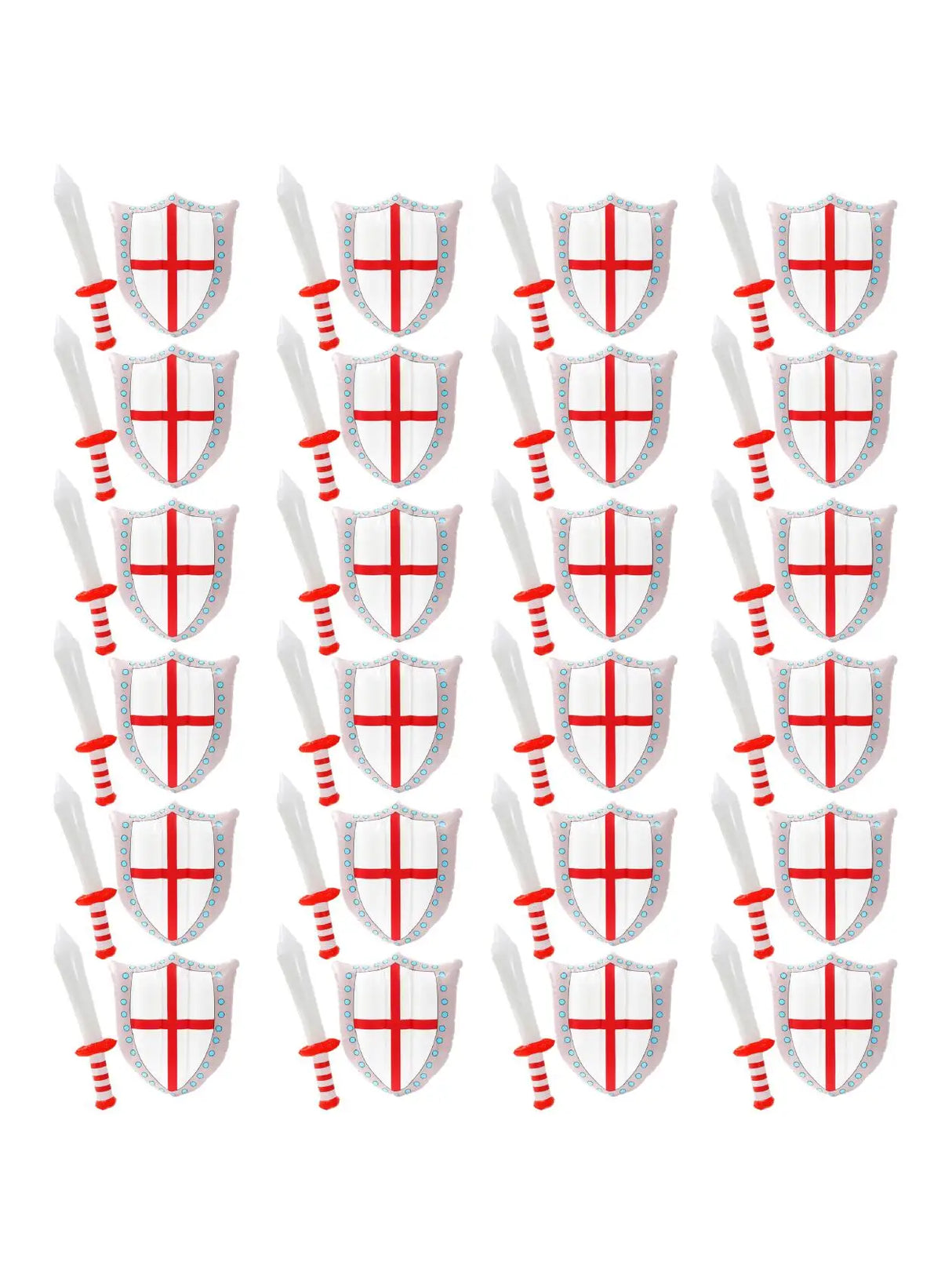 England Inflatable Sword & Shield Set – 24" Sword & 18"x13" Shield – Perfect for Sports Events & English Celebrations!