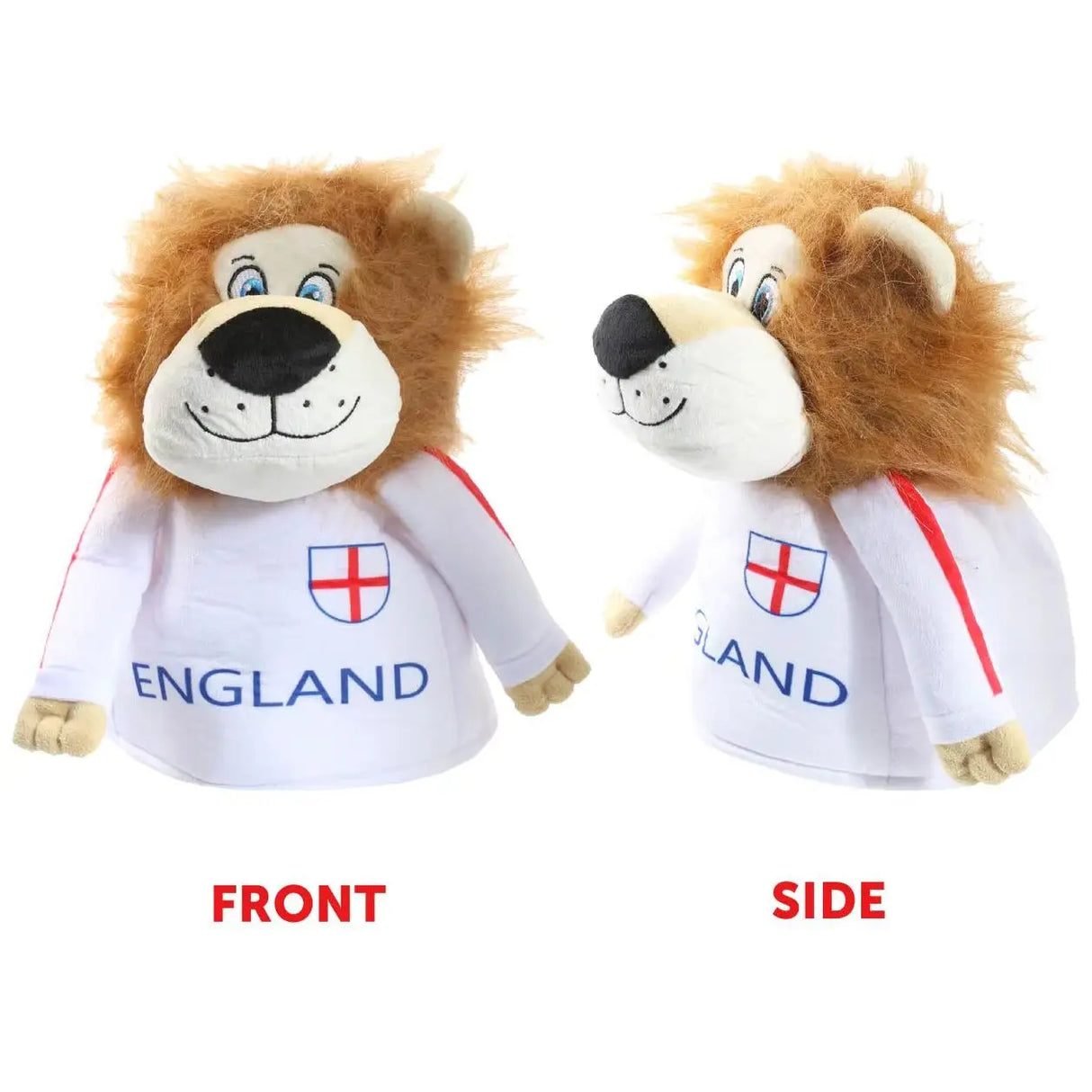 Plush Lion Novelty Hat – Fun England Supporters Hat with Mane & Shirt – One Size – Perfect for Football, Rugby & Celebrations