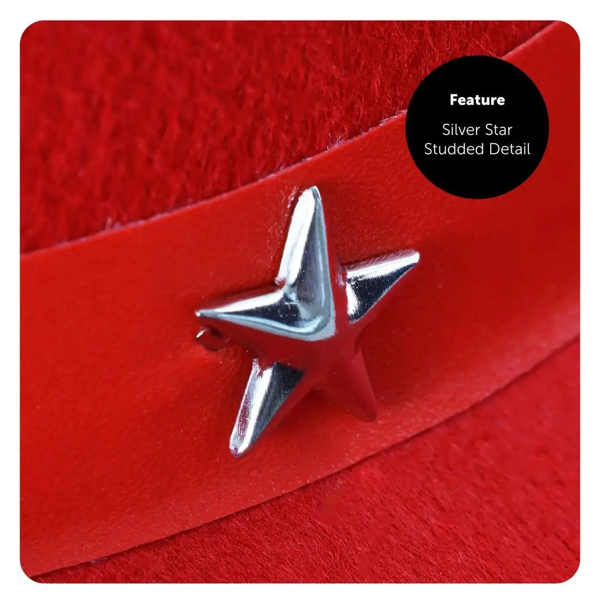 Pack of 3 Red Star Studded Cowboy Hat