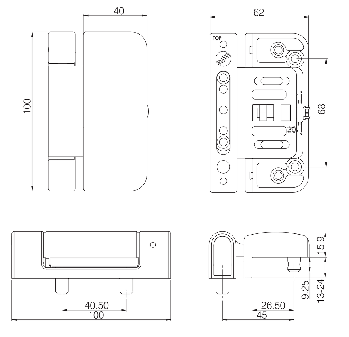 Evolution UPVC Door Flag Hinge - White, Polished Chrome, Polished Gold, Brown and Light Oak