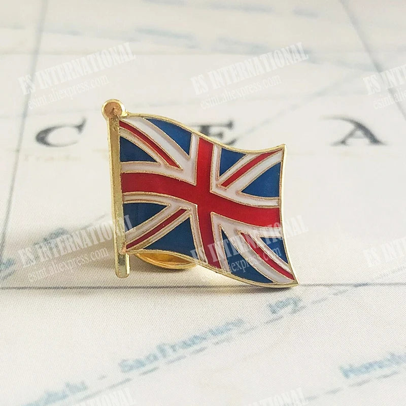 United Kingdom UK National Flag Lapel Pins Crystal Epoxy Metal Enamel UK