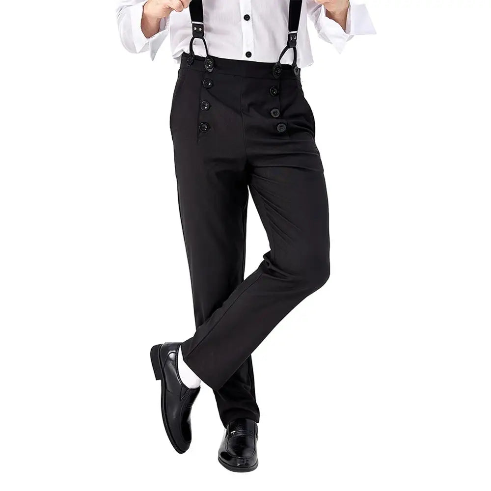 Medieval Retro 70s 80s 90s Cosplay Costume Pants Steampunk Overalls Adult Men Casual Pants Halloween Carnival Costumes