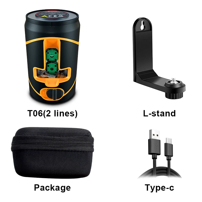 NORM Mini Green Lines Laser Level 5 Lines Horizontal and Vertical Cross Magnetic Base Automatic Fix Can be Used with Receiver