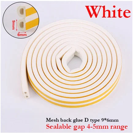 5M Type DIEP Self Adhesive Door Sealing Strips Self Adhesive Window Foam Wind Waterproof Dustproof Sound Insulation Strip Tools