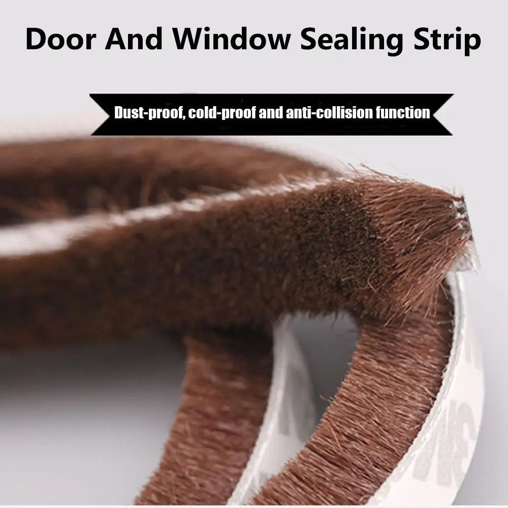 5 Metre Self Adhesive Draught Prevention Sealing Brush Strip for Doors and Windows