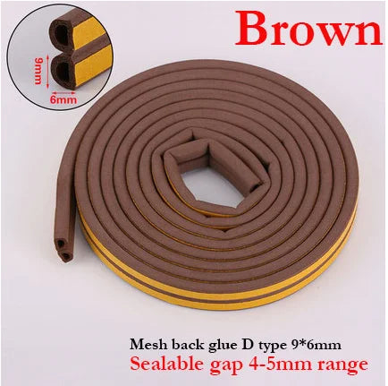5M Type DIEP Self Adhesive Door Sealing Strips Self Adhesive Window Foam Wind Waterproof Dustproof Sound Insulation Strip Tools
