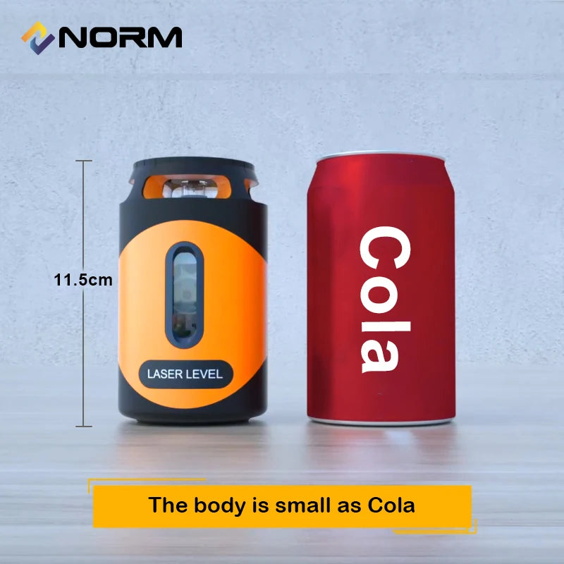 NORM Mini Green Lines Laser Level 5 Lines Horizontal and Vertical Cross Magnetic Base Automatic Fix Can be Used with Receiver