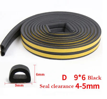 5M Type DIEP Self Adhesive Door Sealing Strips Self Adhesive Window Foam Wind Waterproof Dustproof Sound Insulation Strip Tools