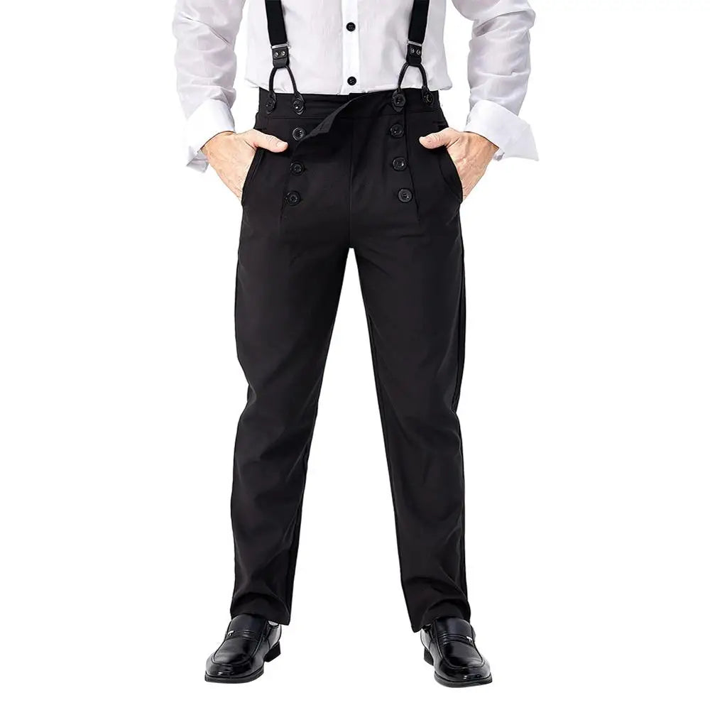 Medieval Retro 70s 80s 90s Cosplay Costume Pants Steampunk Overalls Adult Men Casual Pants Halloween Carnival Costumes