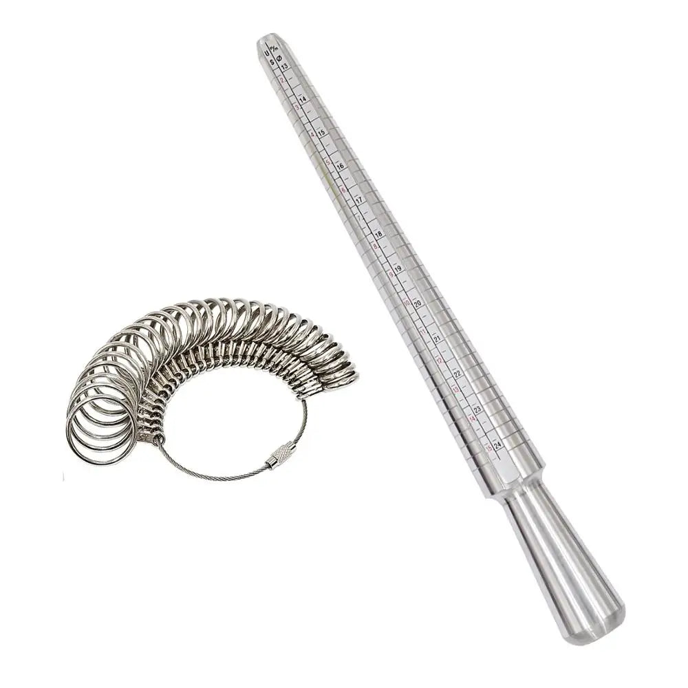 Metal UK Ring Sizer Mandrel Rings Size Measure Tool Finger Gauge Kit Jewellery Sizing Tools UK Sizes A-Z for Men Women Steel