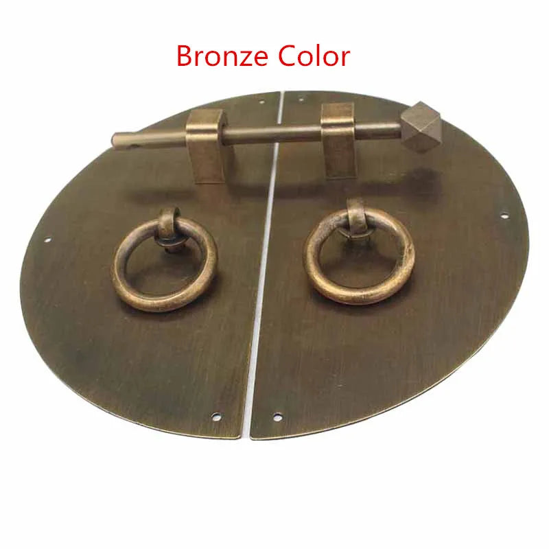 1Set Brass Classic Cabinet Knobs And Handles Bronze Round Face Plate Back plate Handles For Furniture Ancient Pull Lock Latch