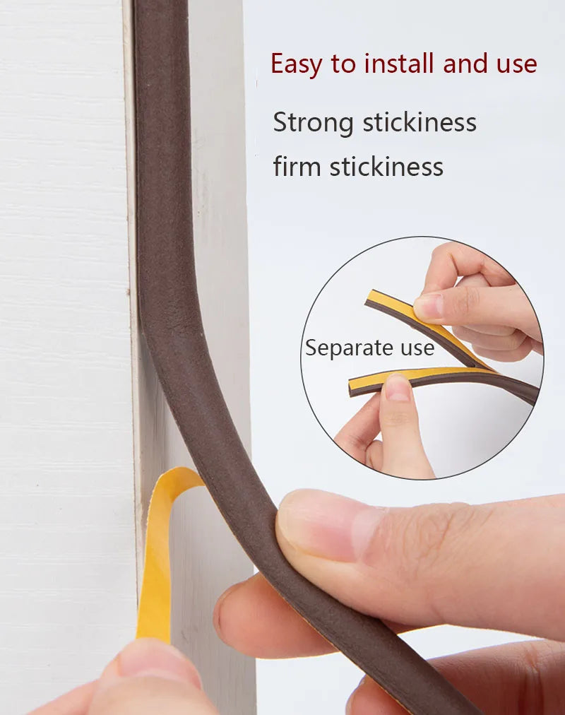 5M Type DIEP Self Adhesive Door Sealing Strips Self Adhesive Window Foam Wind Waterproof Dustproof Sound Insulation Strip Tools