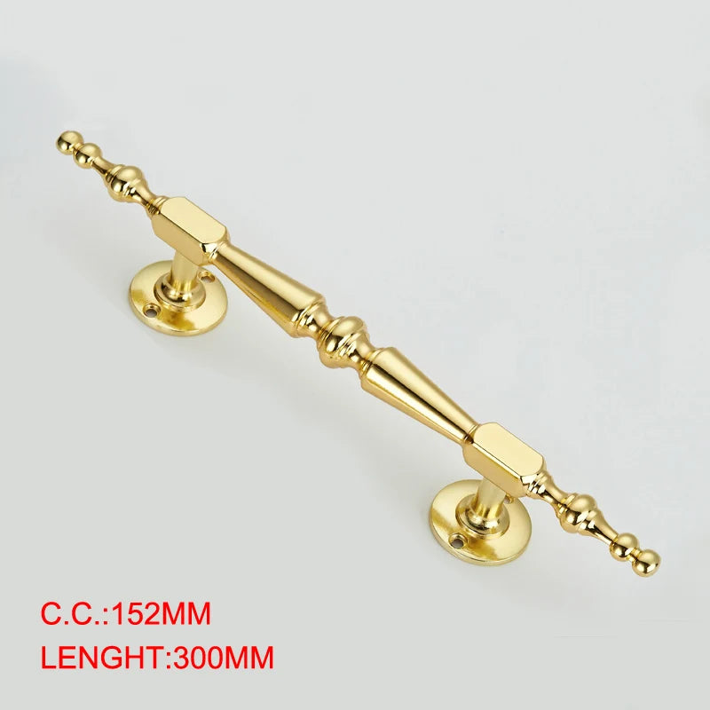1pcs Gold Solid Wooden Door Sliding Door Wardrobe Door Handle Cabinet Drawer Handle Knobs Hardware Design 1pcs