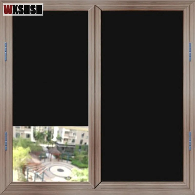 Non-transparent Anti-UV Static Cling Black Color Window Film Frosted Privacy No Glue DIY Decorative Film Raamfolie Drop-Shipping