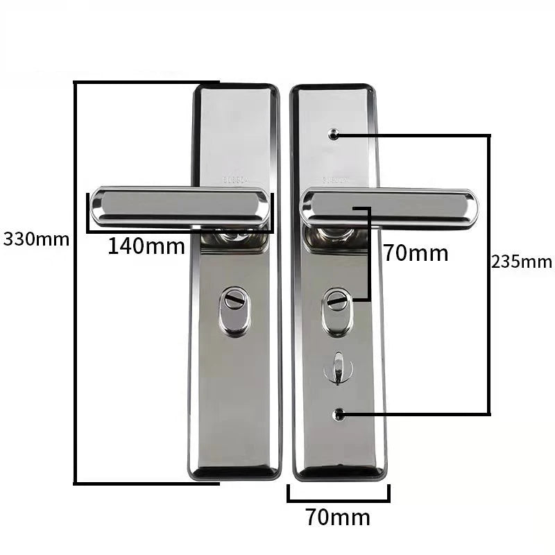 Multi Function Stainless Steel Anti-theft Entrance Gate Lock plate Anti-explosion Security Thicken Widen lock Handle Plate