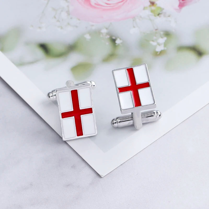 England flag Cufflinks For Men groove Red plus cuff link button business cuff links French shirt cufflink for England lover men