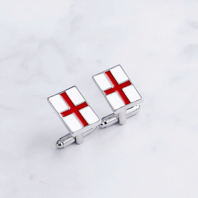 England flag Cufflinks For Men groove Red plus cuff link button business cuff links French shirt cufflink for England lover men