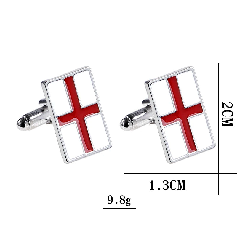 England flag Cufflinks For Men groove Red plus cuff link button business cuff links French shirt cufflink for England lover men