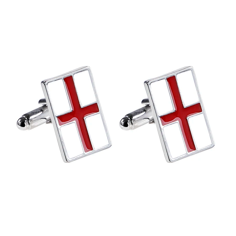 England flag Cufflinks For Men groove Red plus cuff link button business cuff links French shirt cufflink for England lover men