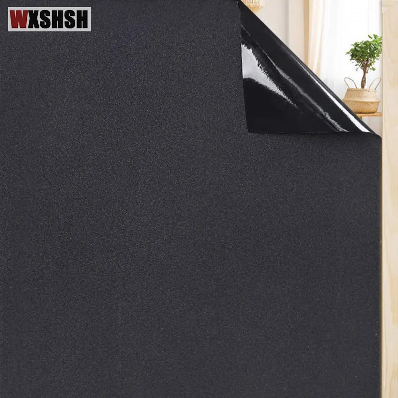Non-transparent Anti-UV Static Cling Black Color Window Film Frosted Privacy No Glue DIY Decorative Film Raamfolie Drop-Shipping