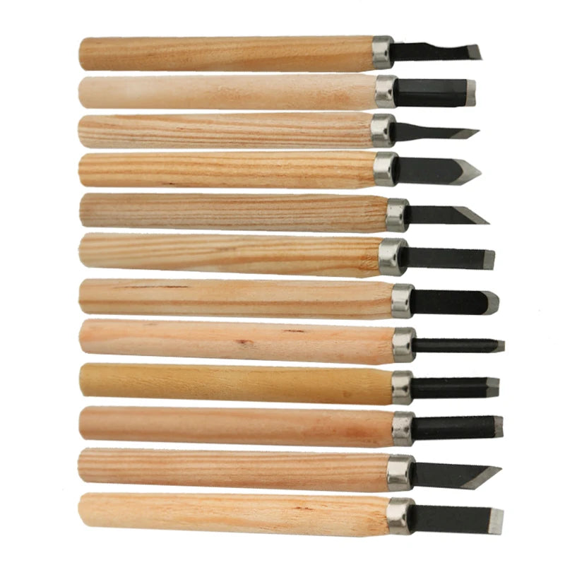 12pcs/8Pcs Wood Carving Chisels Knife For Basic Wood Cut DIY Tools and Detailed Woodworking Gouges Hand Tools GYH