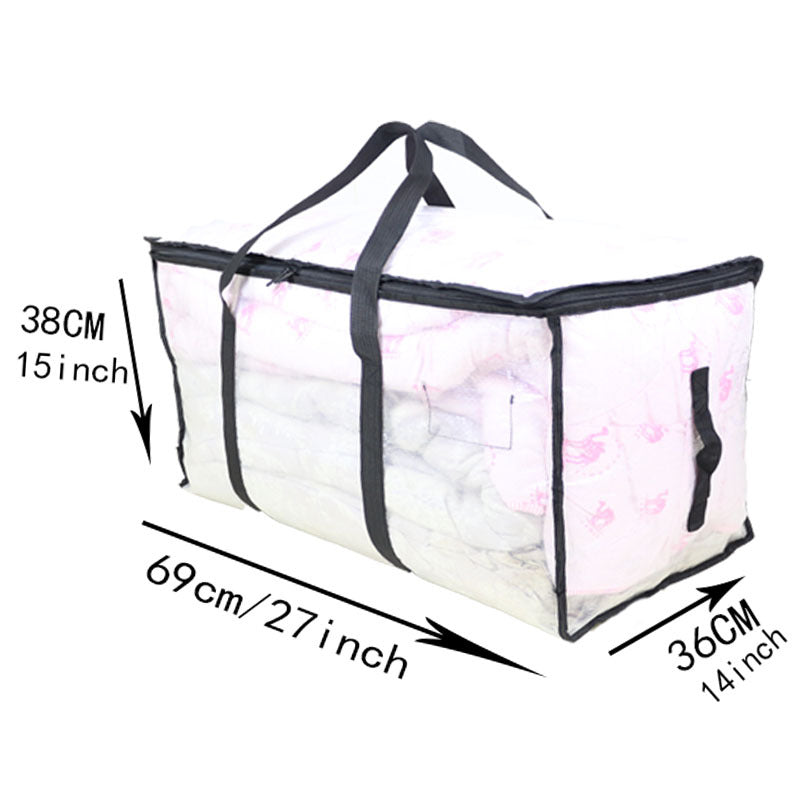 Cross-border pe portable transparent woven bag moving large capacity storage bag cotton quilt storage bag luggage bag packing bag