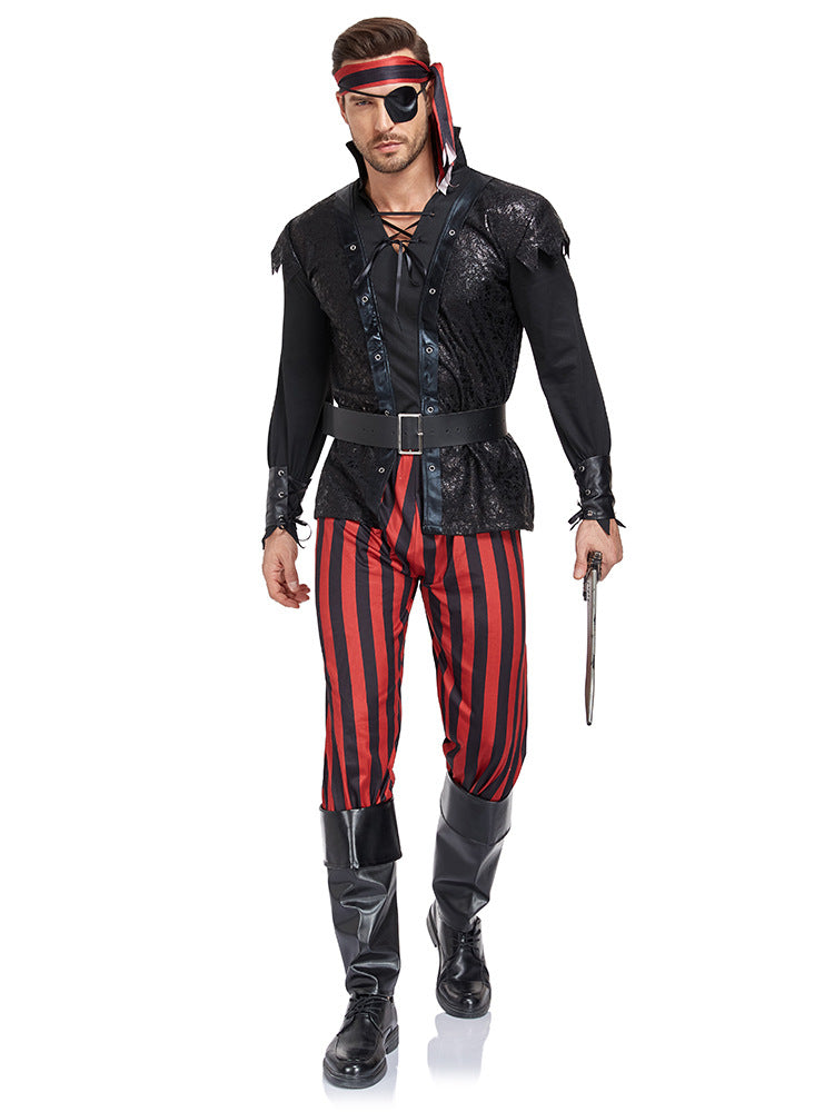 Pirate Costume Halloween Costume Pirate Cos Costume Devil Performance Pirates of the Caribbean Captain Jack Costume