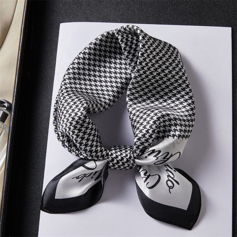 100% Silk Scarf Real Silk Premium Hangzhou Silk Small Square Scarf Spring and Autumn All-match Neck Protection Decorative Shirt Professional Scarf