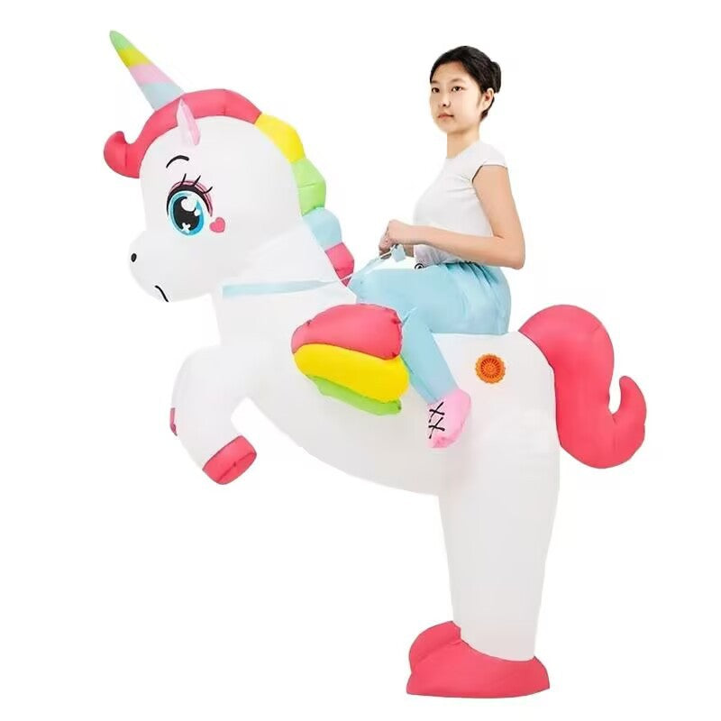 Cross-Border Trade Halloween Costume Party Props Riding Animal Cute Horse Inflatable Costume Theme Party