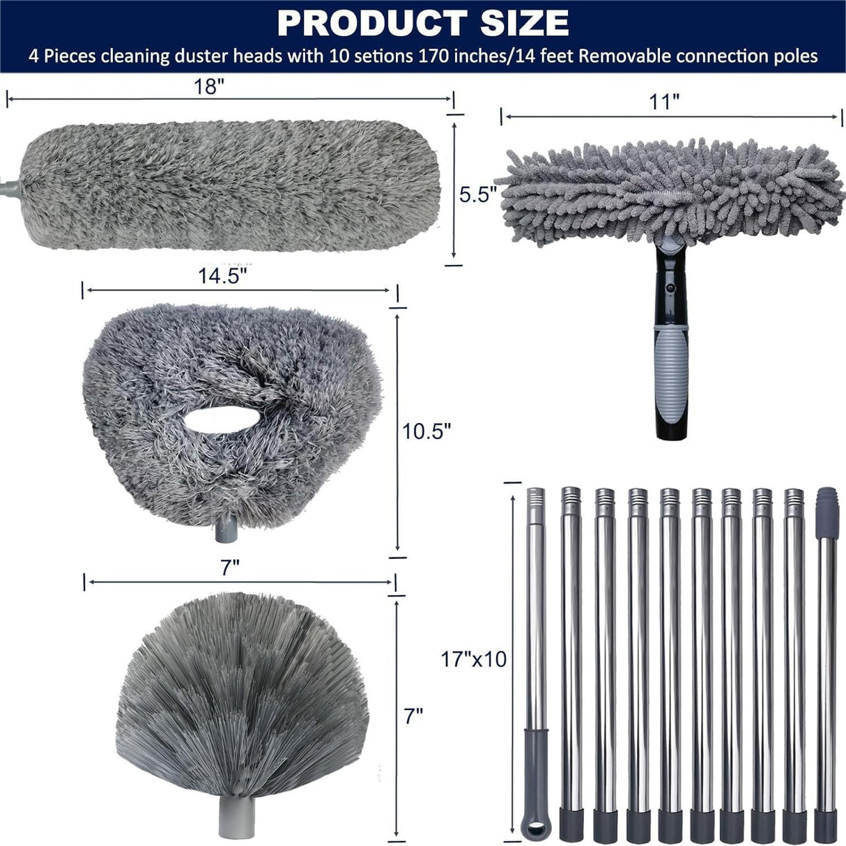 Cross-Border 2-in-1 Window Cleaning Scraper, Glass Cleaning Brush, Wiper, Glass Scraper, Double-Sided Glass Cleaning Tool