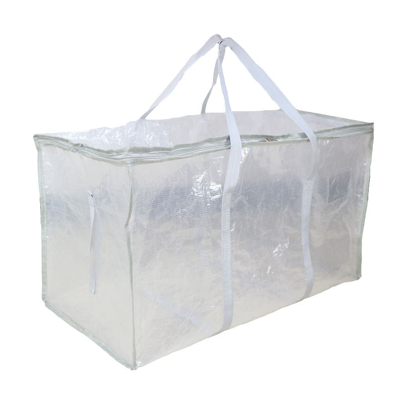 Cross-border pe portable transparent woven bag moving large capacity storage bag cotton quilt storage bag luggage bag packing bag