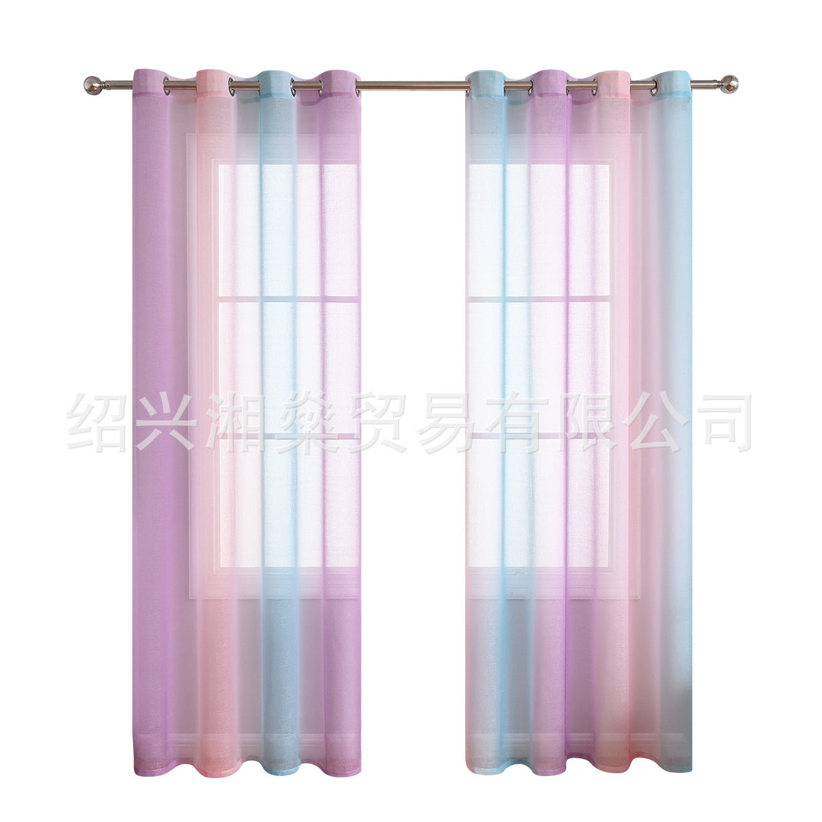 Modern Simple Fresh Translucent Gradient Window Screen Scandinavian Living Room Balcony Bay Window New Semi-Shading Gauze One Piece Drop Shipping