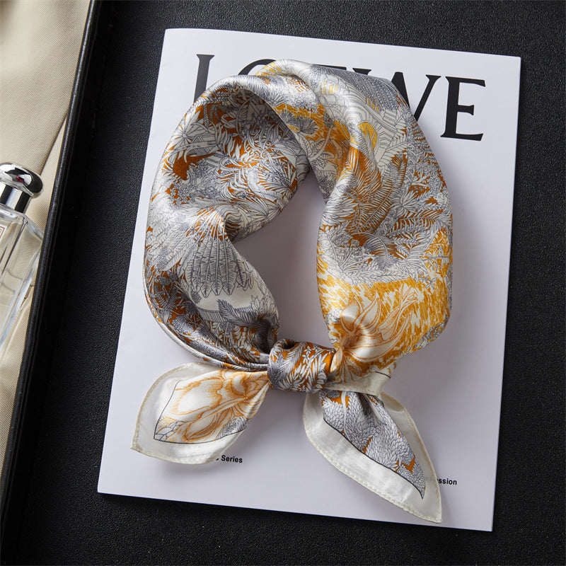 100% Silk Scarf Real Silk Premium Hangzhou Silk Small Square Scarf Spring and Autumn All-match Neck Protection Decorative Shirt Professional Scarf