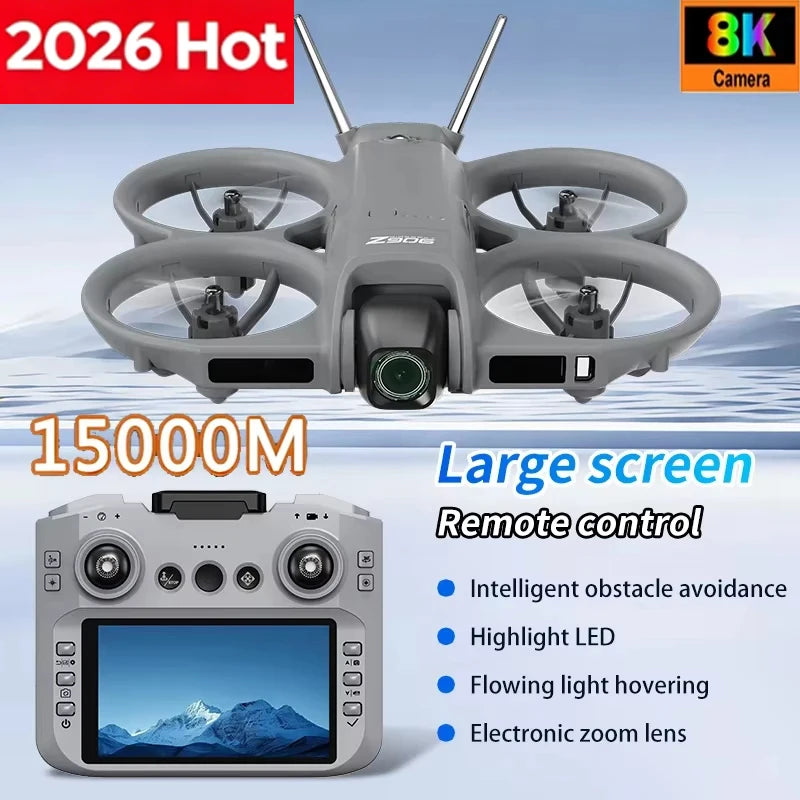 2026 NEW Z906 Drone 8K HD Camera FPV Quadcopter with Screen Remote Control 5G WIFI Aerial Photography RC Dron Toy For Child Gift
