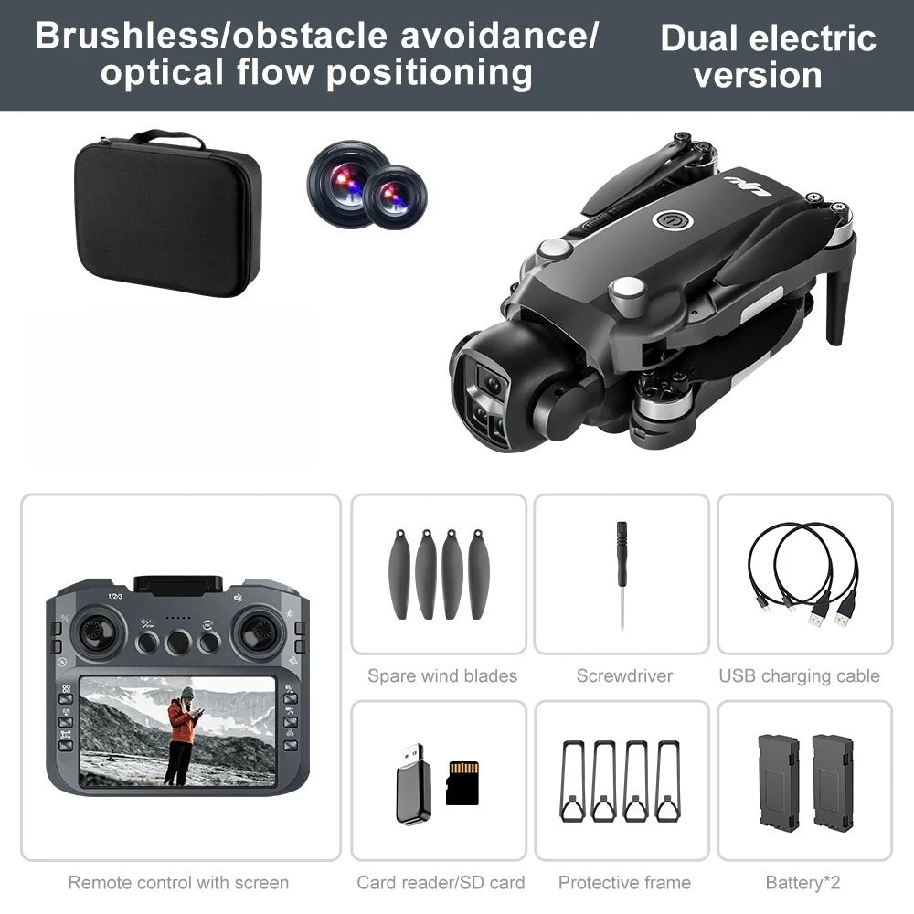 Lenovo V156 MAX 8K Drone with Screen Remote Control Brushless ESC 4K HD Dual Camera GPS drone Quadcopter Avoidance Gift