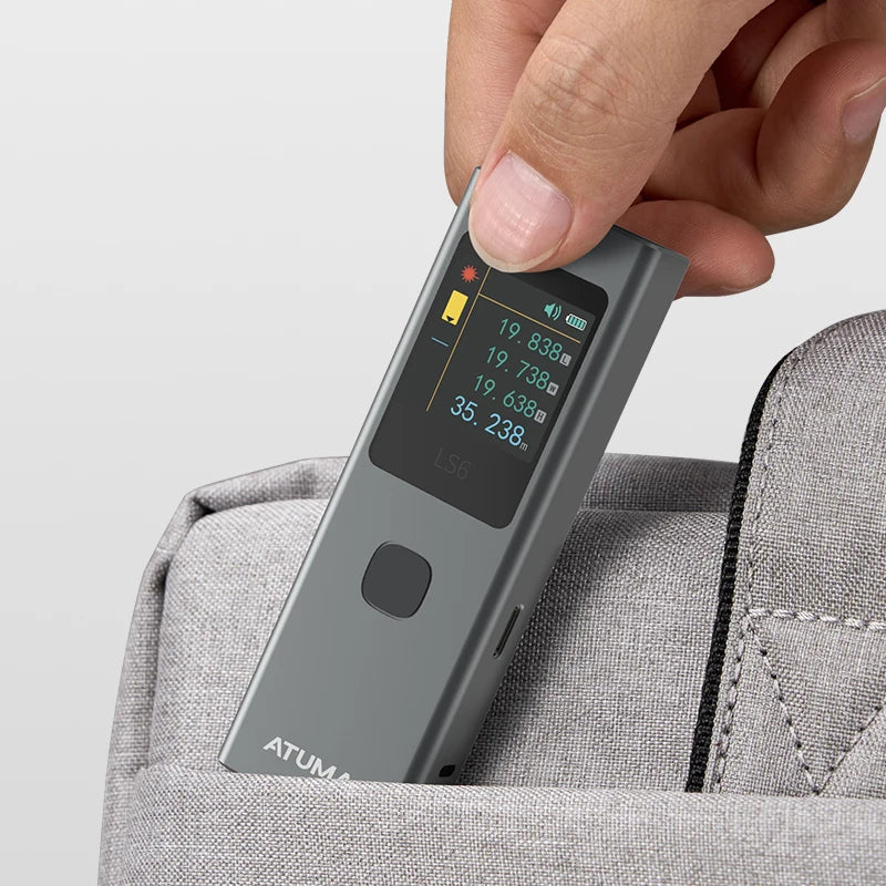 DUKA ATuMan Mini Laser Rangefinder LS6 40m Distance Angle Meter Measuring Tools Portable Rechargeable with Laser Line Marker