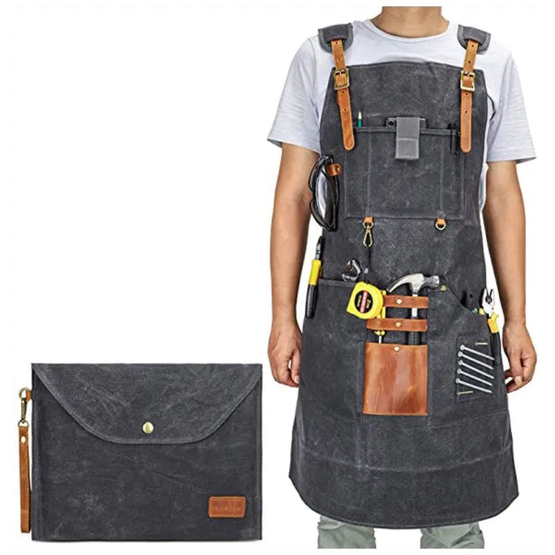 Apron Carpenter Electrician Barber Suspender Style With Pocket Apron