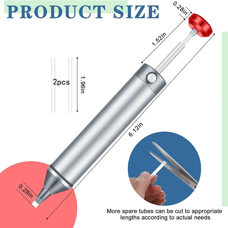 Solder Sucker No Clog Desoldering Pump for Solder Removing with Replaceable Heat Resistan Silicone Sucking Nozzle