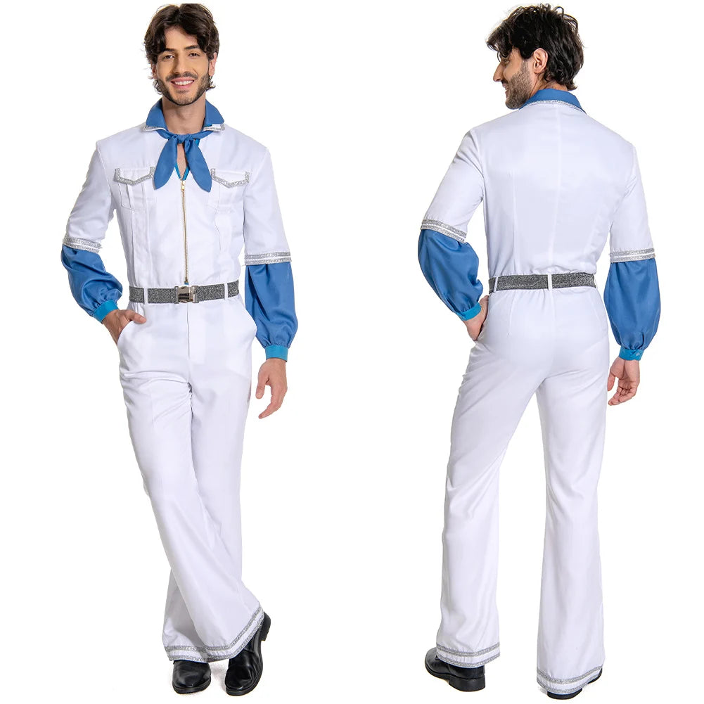 ABAB Costume Cosplay Disguise ABAB Girl Anni AgnItha Benny Bjorn Cosplay 70s Women Men Vintage Shirt Halloween Carnival Suit