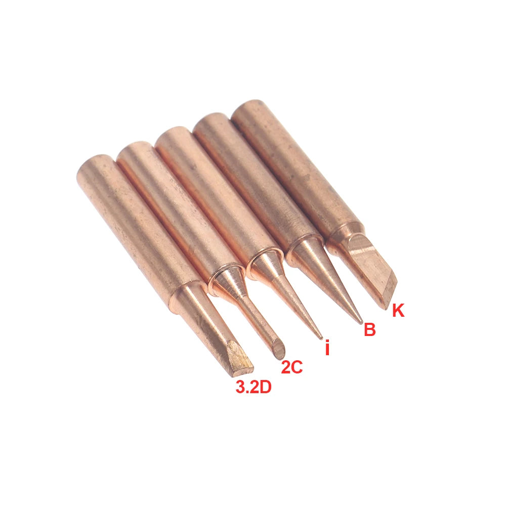 5Pcs 900M-T Pure Copper Soldering Iron Tip Soldering iron BGA Soldering Station Lead-free Solder Tips Branding Iron Welding