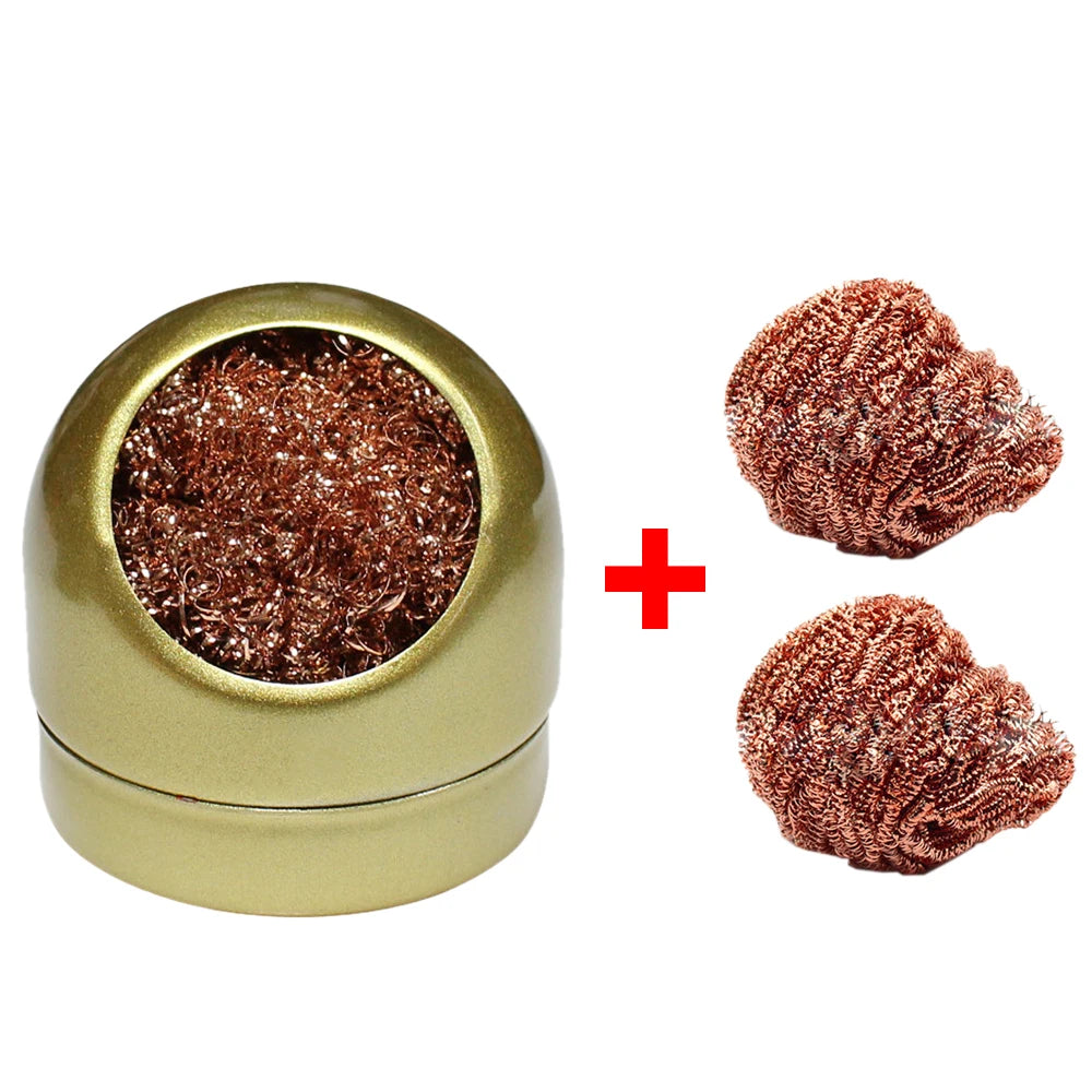 Soldering Iron Tip Cleaner Desoldering Cleaning Ball Welding Soldering Iron Mesh Filter Metal Wire Stand Steel Ball Tin Remover