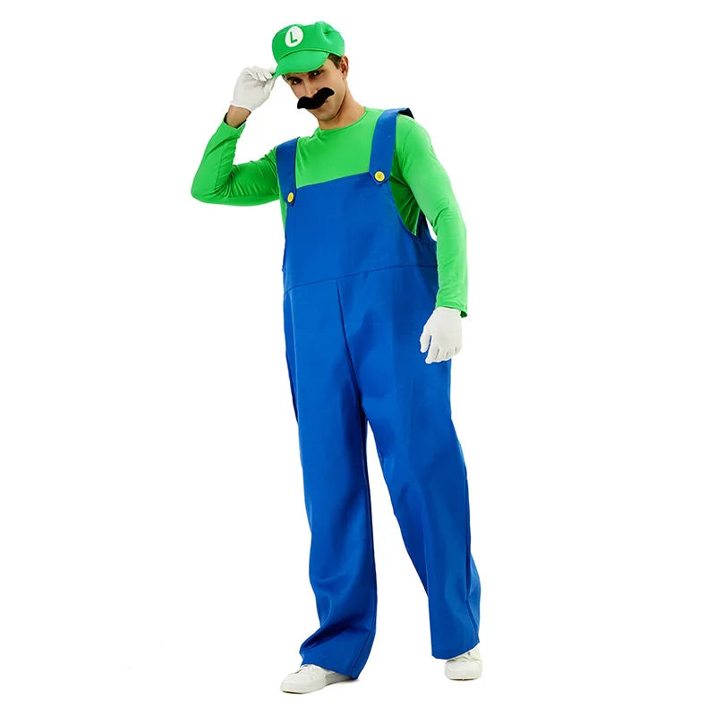 Halloween Costume Party Dress, Mary Costume, Cosplay, Adult Men And Women's Costume, Mario Performance Costume